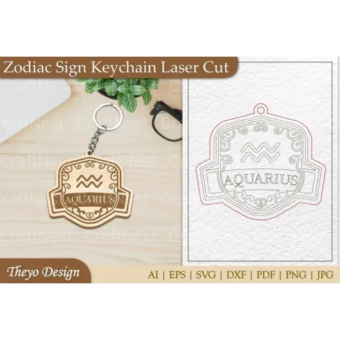 Zodiac Keychain SVG Bundle