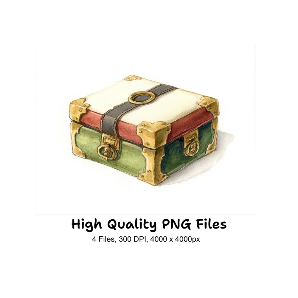Fantasy Treasure Chests Clipart Bundle