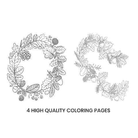 Autumn Wreath Coloring Books