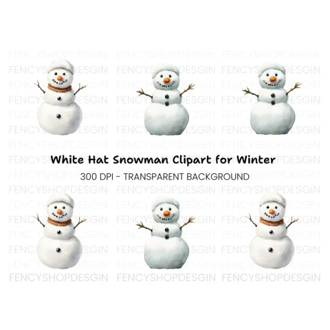 Cute Snowman Clipart Bundle