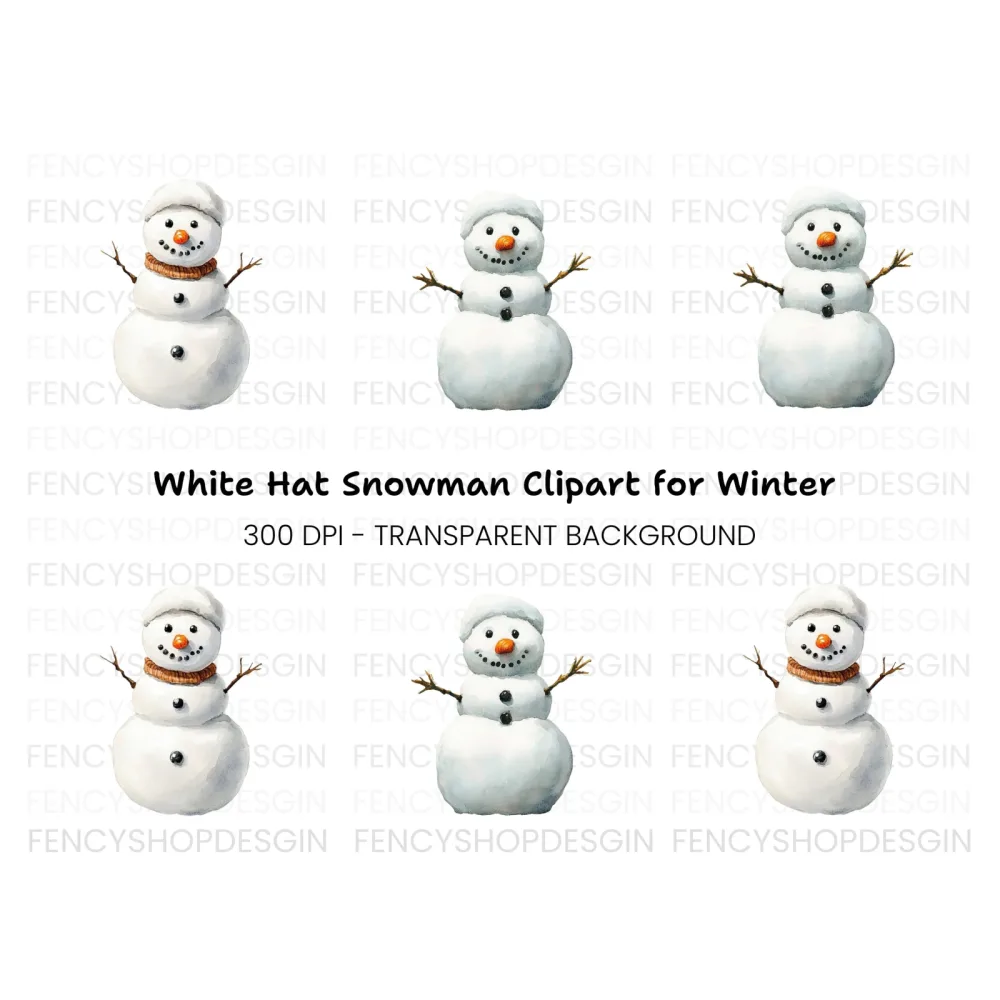Cute Snowman Clipart Bundle
