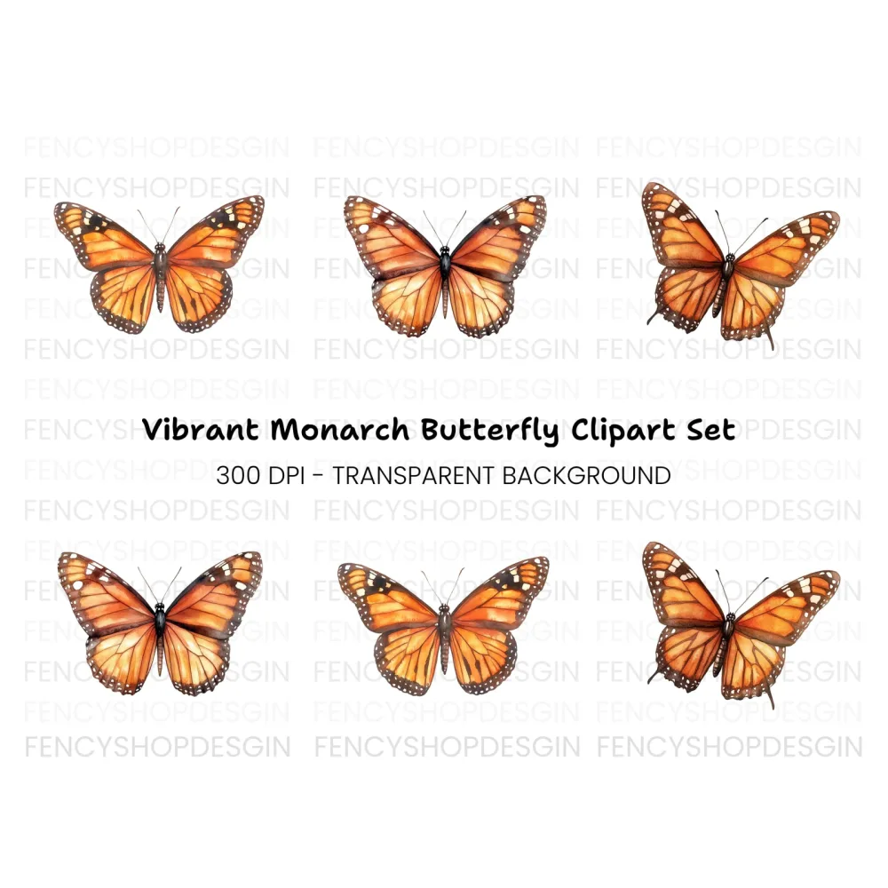 Monarch Butterfly Clipart Bundle