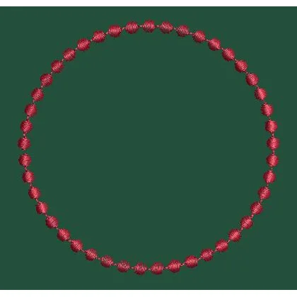 Stylized Circle in Red Embroidery Design