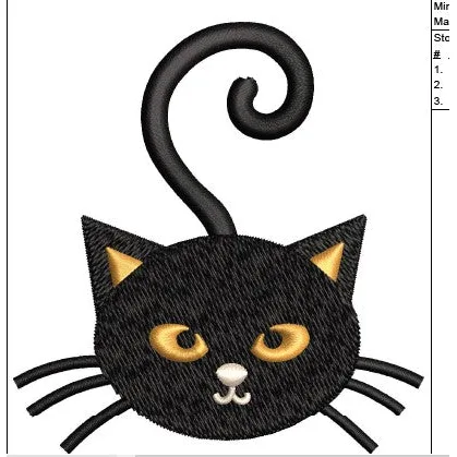 Cat Face Embroidery Design