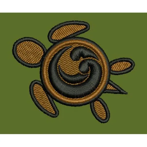 Spiral Turtle Embroidery Design