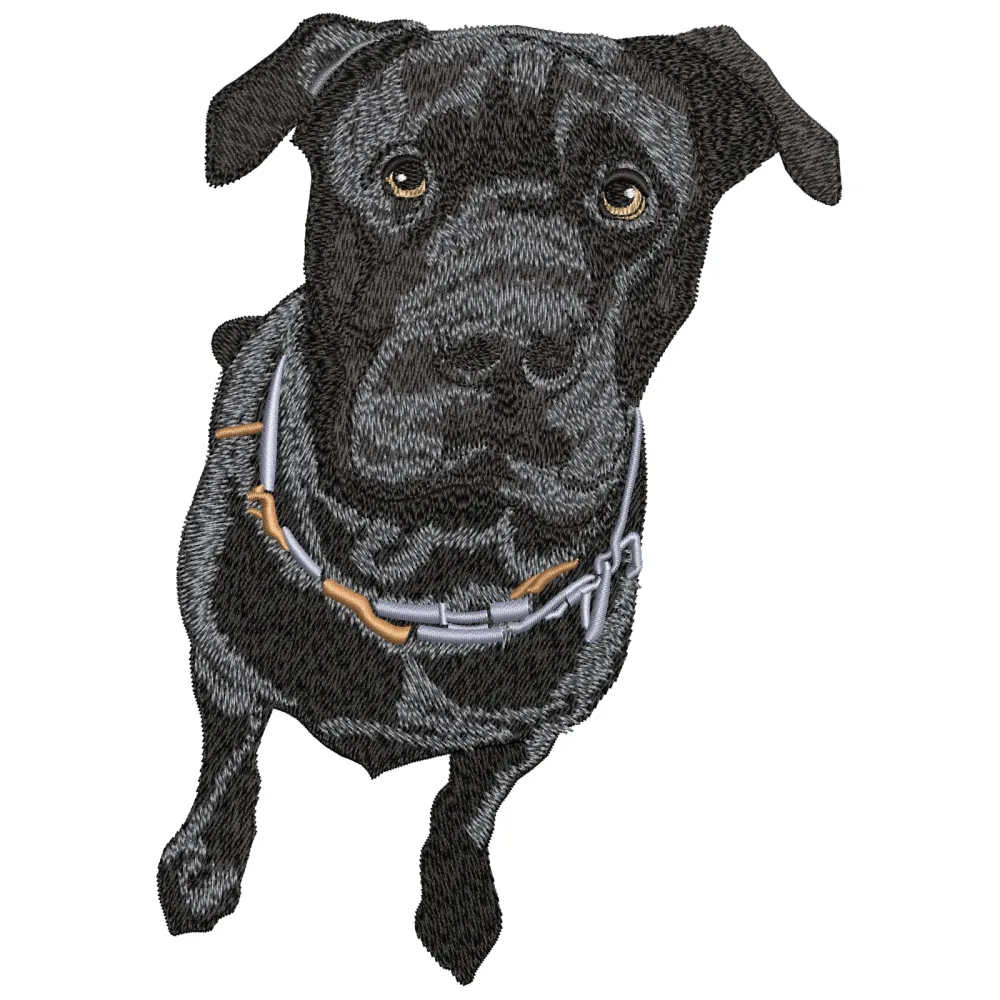 Black Dog Embroidery Design