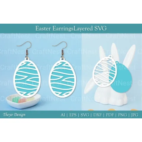 Easter Egg Earrings SVG Bundle