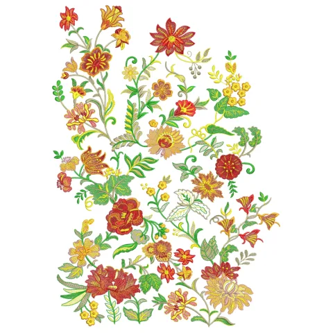Flower Symmetry Embroidery Design