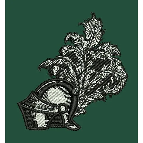Plumed Knight Helmet Embroidery Design