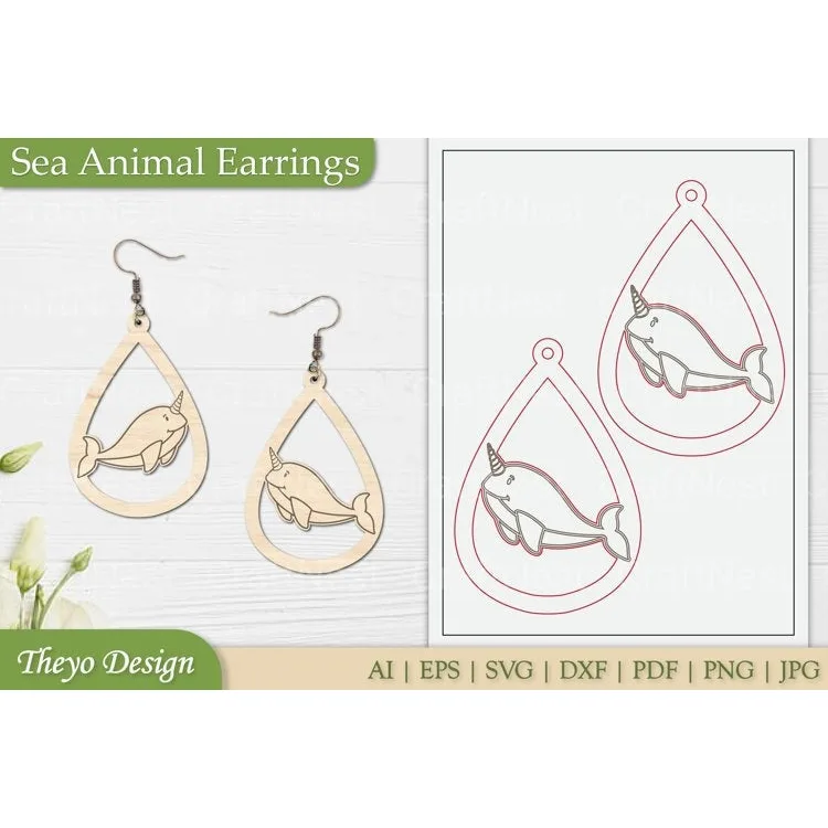 Sea Animal Earrings SVG Bundle