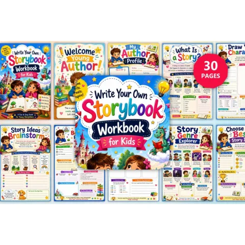 Write Your Own Storybook For Kids Workbook