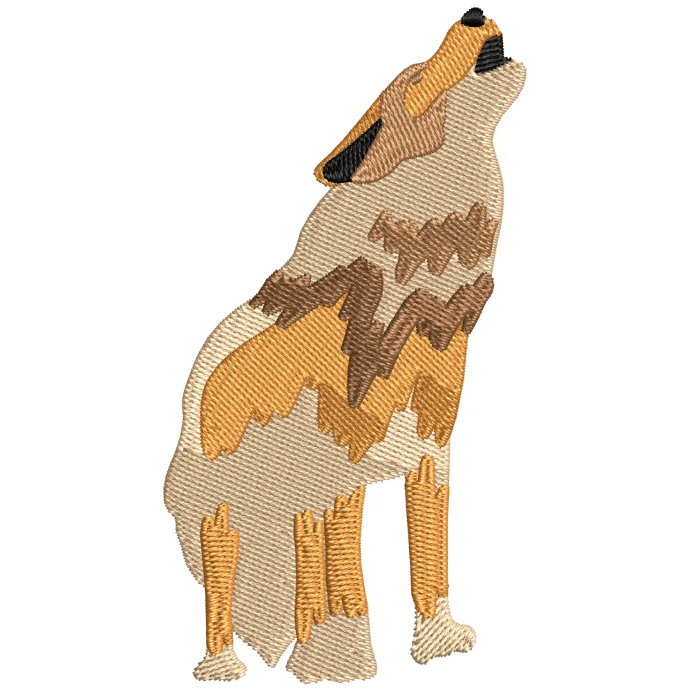 Wolf Alpha Embroidery Design