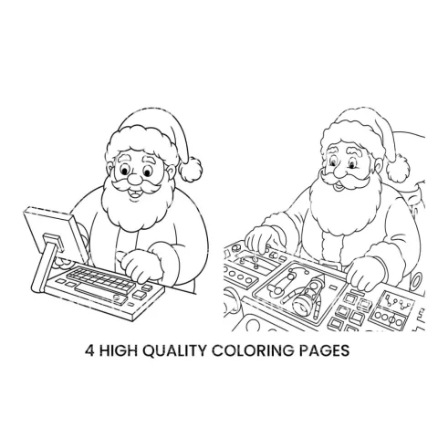 Santa Space Adventure Coloring Books