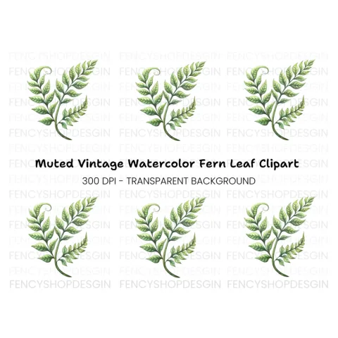 Elegant Green Fern Branch Clipart Bundle