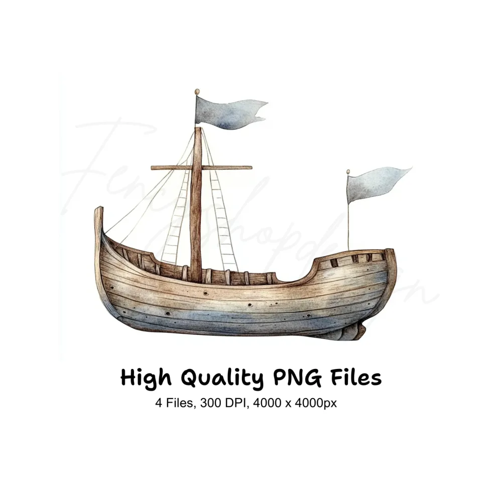 Vintage Sailing Ship Clipart Bundle