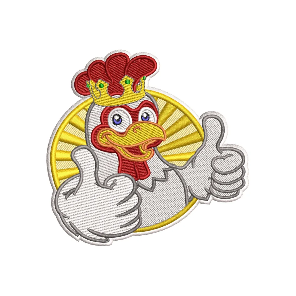 Chicken King Embroidery Design