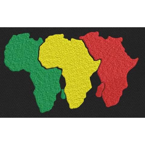 African Continent Pan African Map Embroidery Design