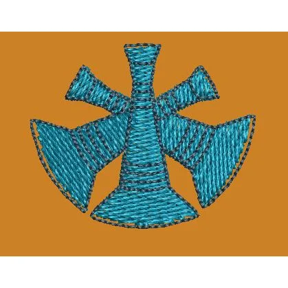 Triple Bugle Emblem Embroidery Design