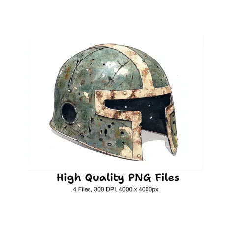 Vintage Medieval Helmet Clipart Bundle
