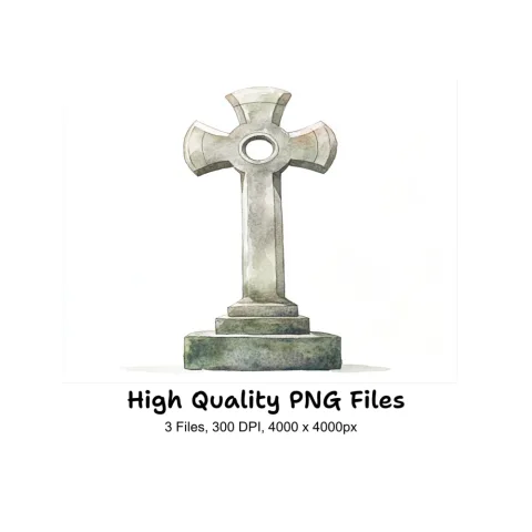 Celtic Cross Gravestone Clipart Bundle