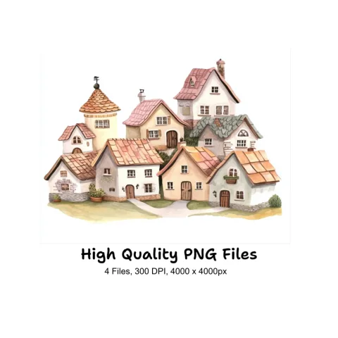 European Village Clipart Bundle