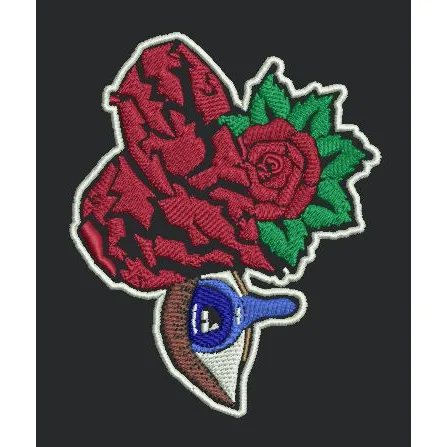 Broken Heart Rose and Eye Embroidery Design