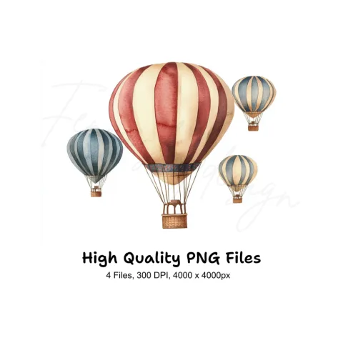 Hot Air Balloon Clipart Bundle