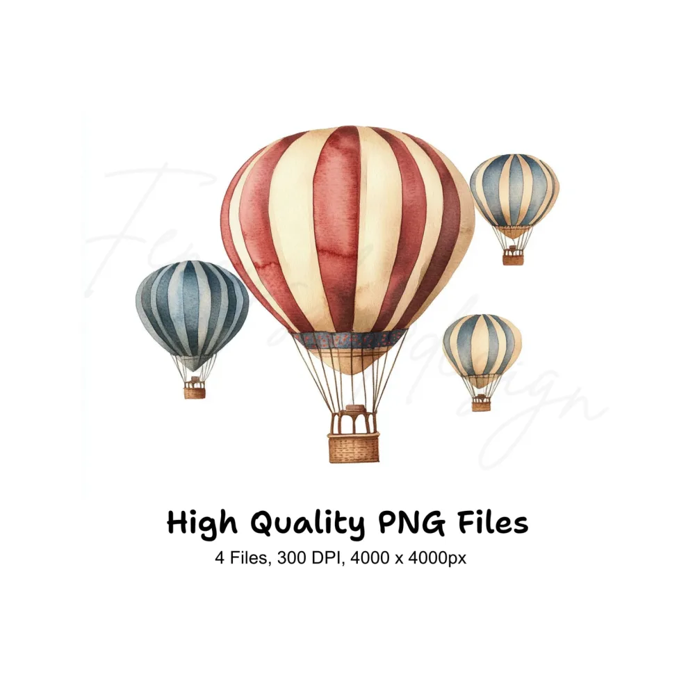 Hot Air Balloon Clipart Bundle