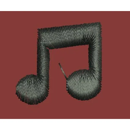 Dark Musical Note Icon Embroidery Design