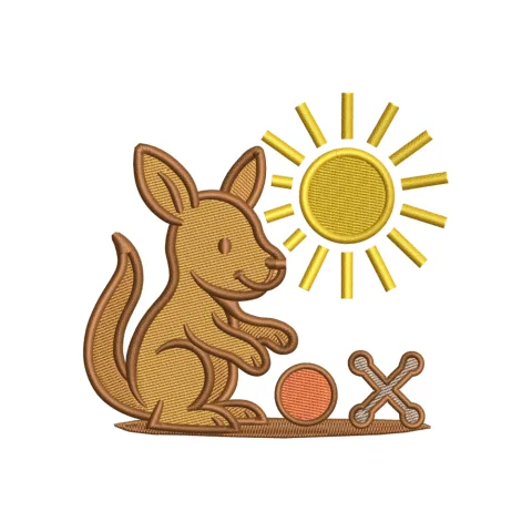 Baby Kangaroo Embroidery Design