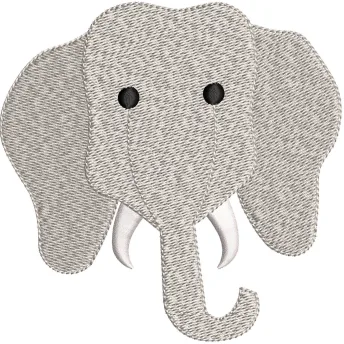 Elephant Face Embroidery Design