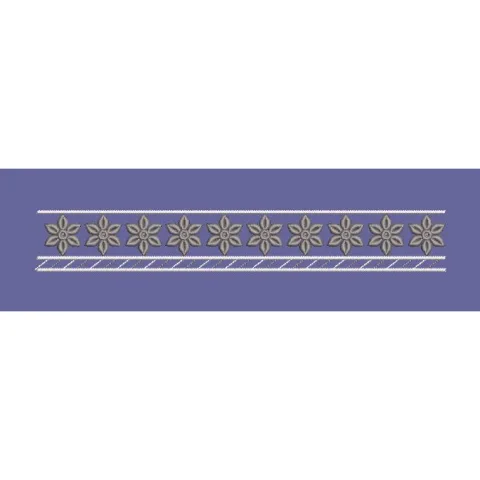 Six Petal Blossom Border Embroidery Design