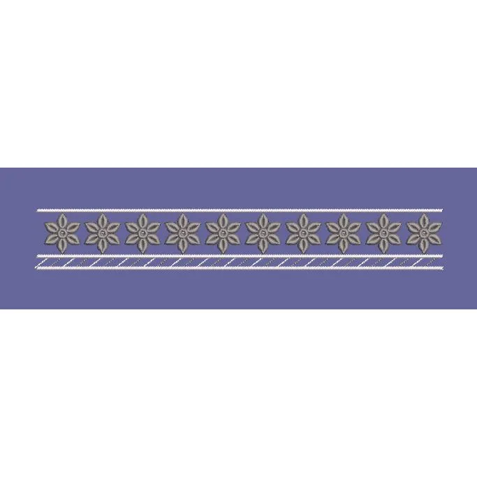 Six Petal Blossom Border Embroidery Design