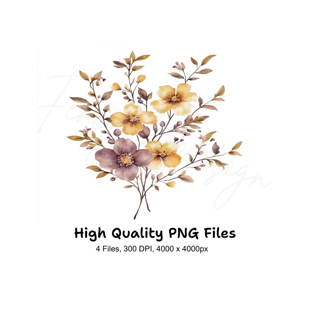Floral Bouquet Clipart Bundle