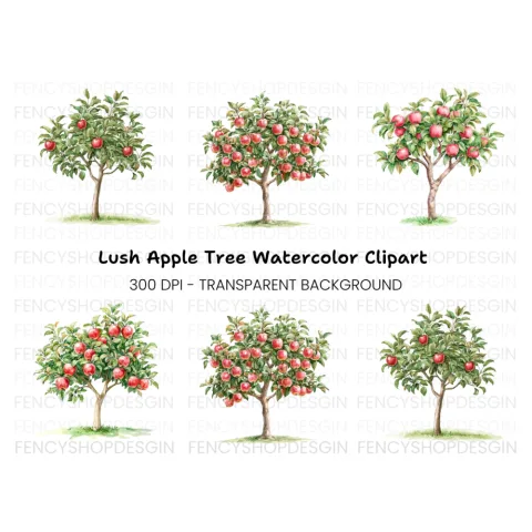 Apple Tree Clipart Bundle