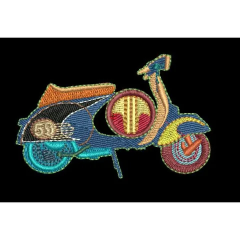 Stylized Scooter Embroidery Design