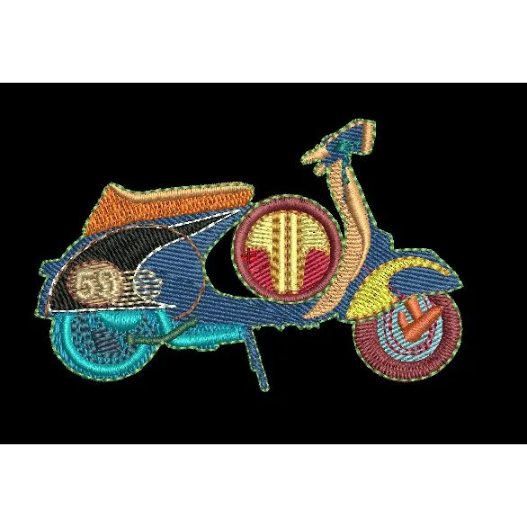 Stylized Scooter Embroidery Design
