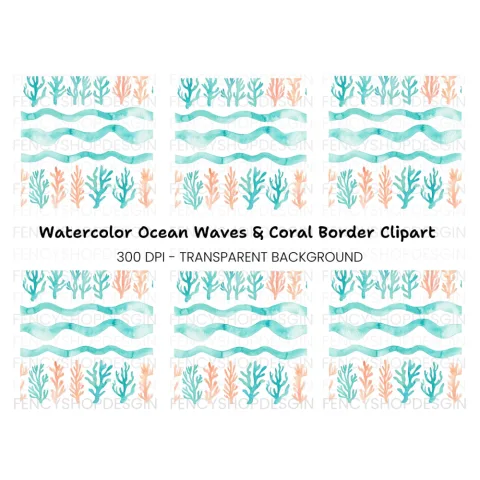 Coral Reef Pattern Clipart Bundle