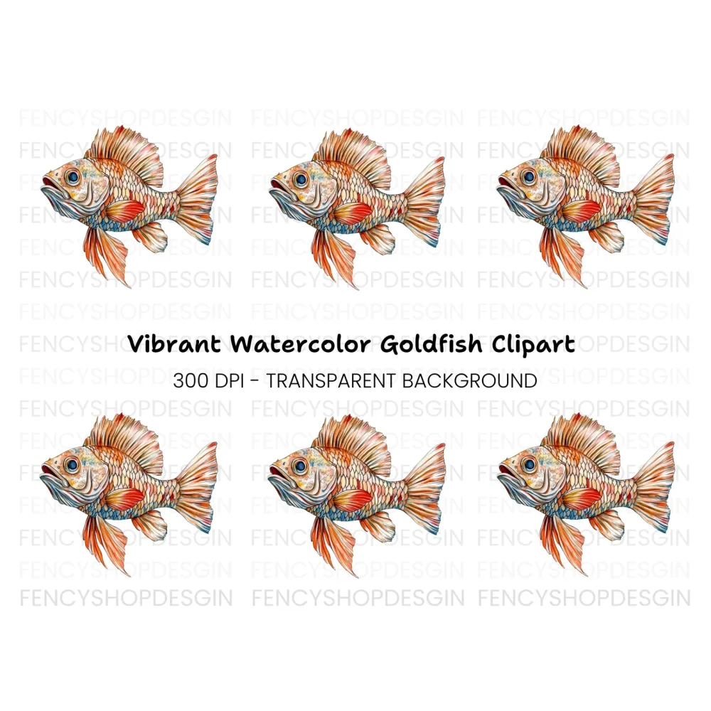 Vibrant Goldfish Clipart Bundle