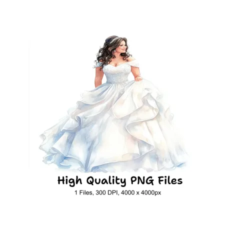 Stunning Bridal Gown Clipart Bundle