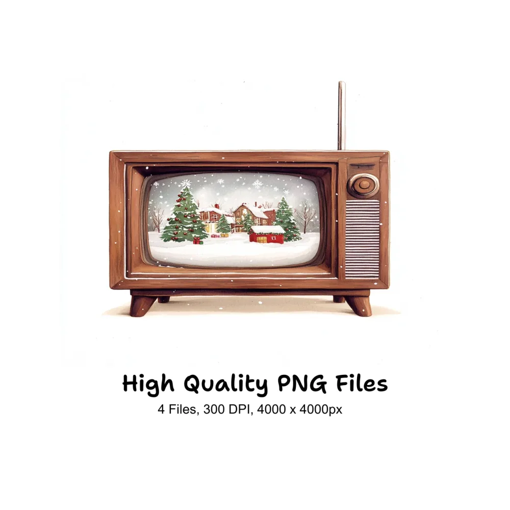 Christmas Village TV Clipart Bundle