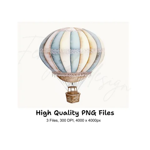 Hot Air Balloon Clipart Bundle