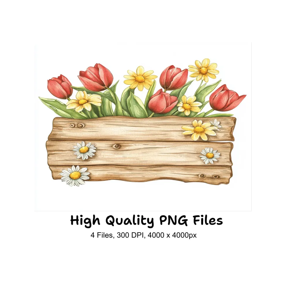 Spring Flower Box Clipart Bundle