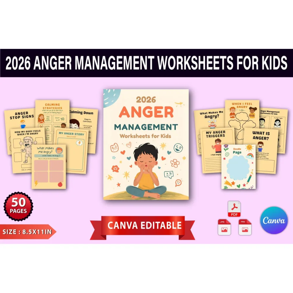 Anger Management Worksheets for Kids Planner