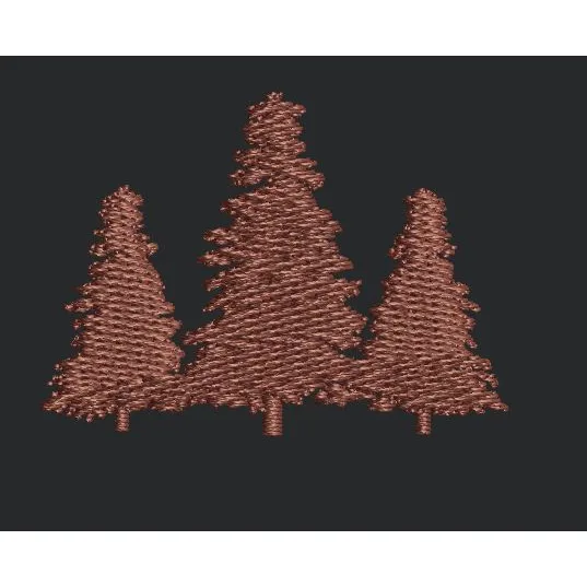 Trio Coniferous Forest Embroidery Design