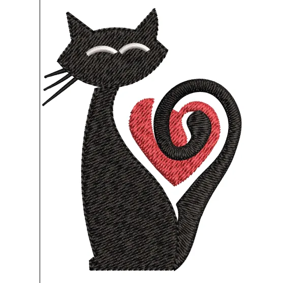 Black Cat Embroidery Design