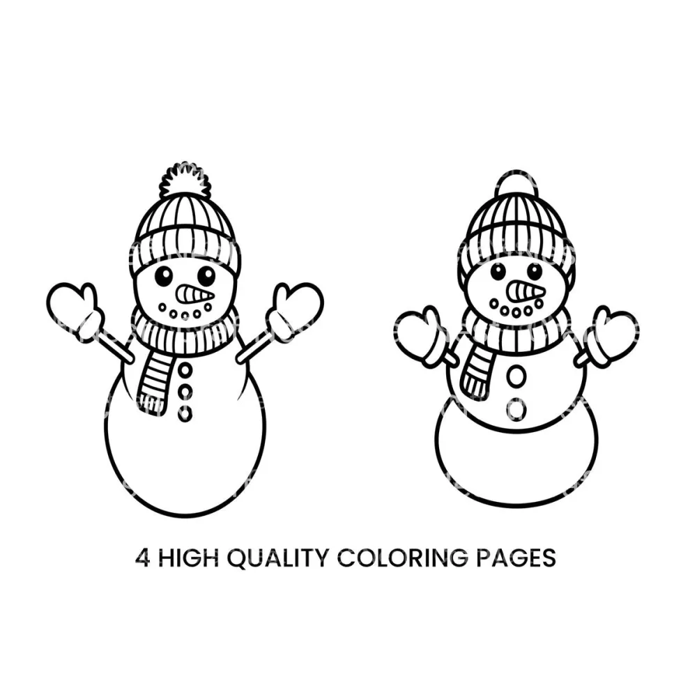 Cute Snowman Winter Coloring Books