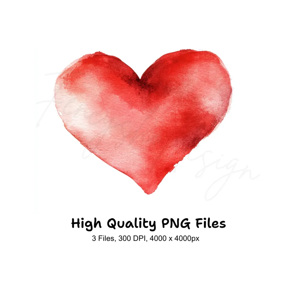 Red Hearts Clipart Bundle