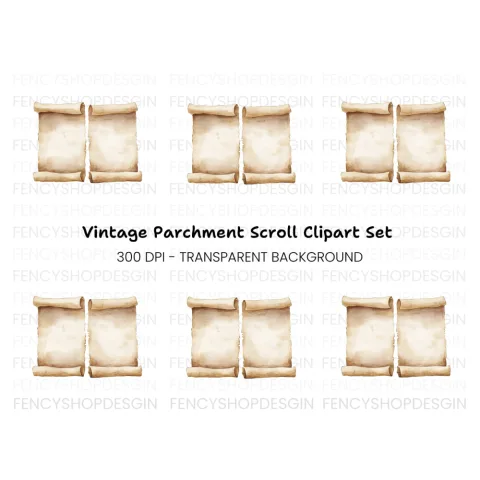 Vintage Scrolls Clipart Bundle