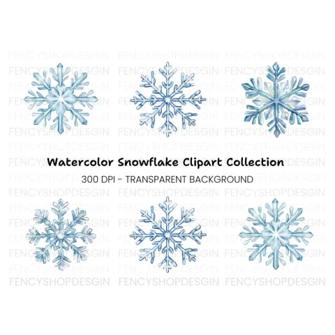 Elegant Snowflake Clipart Bundle